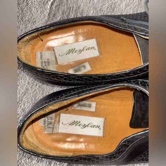 Mezlan vintage Italian genuine crocodile black derby shoes size 13 M - Picture 3 of 8